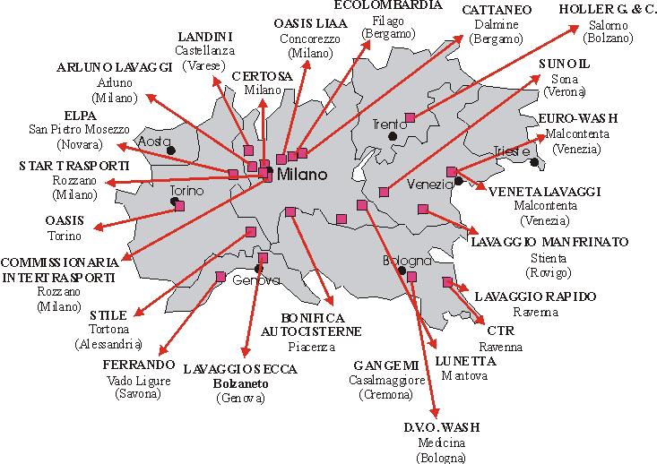 Clicca su un lavaggio per visualizzare le informazioni